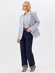 KÆRIA Hus BLAZER DENGAN POTONGAN LONGGAR DAN 2 KANCING. - Biru - View 3