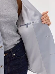 KÆRIA Hus BLAZER DENGAN POTONGAN LONGGAR DAN 2 KANCING. - Biru - View 5