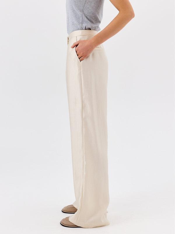 KÆRIA Hus Pantalones largos casuales versátiles de unicolor con pliegues para uso diario y viajes para mujeres