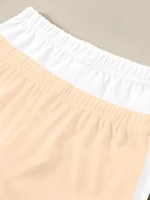 SHEIN 2件組女童可愛舒適多色緊身褲，適合春夏日常穿著、運動與休閒，簡約舒適白色短褲套裝 - 彩色 - 查看 4