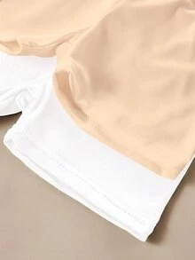 SHEIN 2件組女童可愛舒適多色緊身褲，適合春夏日常穿著、運動與休閒，簡約舒適白色短褲套裝 - 彩色 - 查看 5