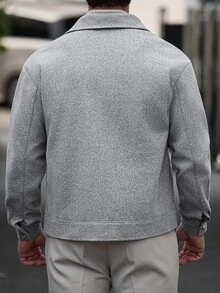 Manfinity CasualCool Men's Autumn/Winter Casual Overcoat - Light Grey - View 2