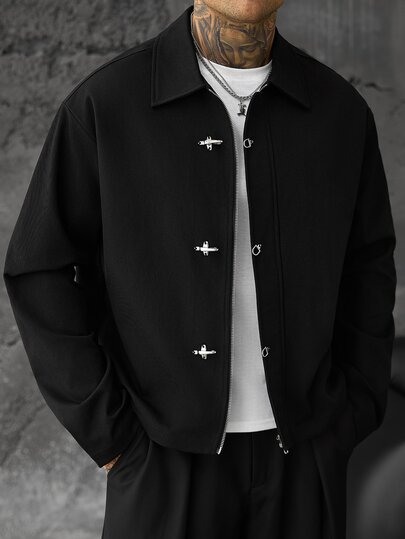 SLATEMANN Men's Autumn Fashion Versatile Solid Color Jacket