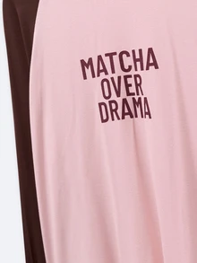 Nöista Casual Graphic Raglan Long Sleeve Top For Everyday Wear And Relaxed Weekend Outfits. College, Travel, Concert,Fall, Autumn Winter, Graphic Tee.  - Pink - View 13
