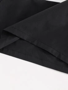 SHEIN 2件組兒童青少年男孩休閒日常秋季舒適服飾，拼色拼接連帽半拉鍊套頭外套，內裡加溫，寬鬆長袖夾克外衣搭配慢跑寬鬆長褲，梭織兩件套 - 酒紅色 - 查看 6
