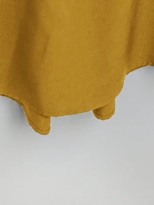 SHEIN Tall CURVE 大码女式法式休闲夏季V领短袖连衣裙 - 鵝黃色 - 查看 8