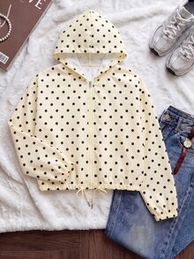Comfortcana Plus Size All-Season Lightweight 1920 Vintage Casual Cream Hooded Windbreaker Jacket Autumn Teacher Office - Yellow - View 8