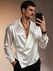 ZURIURI Men's Long Sleeve Elegant Casual Shirt - White - View 6