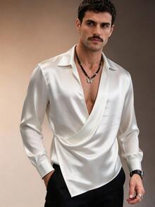 ZURIURI Men's Long Sleeve Elegant Casual Shirt - White - View 7