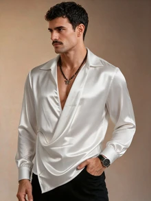 ZURIURI Men's Long Sleeve Elegant Casual Shirt - White - View 8