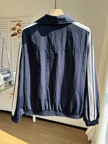 Comfortcana Jaket Panjang Motif Kotak-kotak Kancing Ukuran Besar untuk Musim Gugur, Jaket Olahraga Vintage Western Cowboy 1920, Jaket Tipis Longgar untuk Klub Musim Gugur, Acara Keluar Kantor, Guru, Warna Biru Tua - Navy Blue - View 2