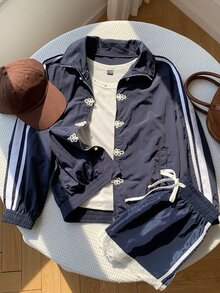 Comfortcana Jaket Panjang Motif Kotak-kotak Kancing Ukuran Besar untuk Musim Gugur, Jaket Olahraga Vintage Western Cowboy 1920, Jaket Tipis Longgar untuk Klub Musim Gugur, Acara Keluar Kantor, Guru, Warna Biru Tua - Navy Blue - View 8