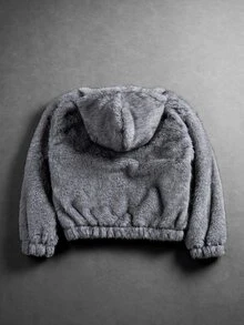 PAVTROS Men's Vintage Loose Fit Hooded Fleece Jacket, Straight Cut, Suitable For Casual Daily Wear - Grey - View 2