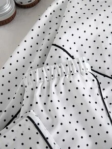 SHEIN 兩件式時尚休閒立領夾克與長褲套裝，適合大女孩，秋季，秋季穿搭，假日穿搭 - 白色 - 查看 6