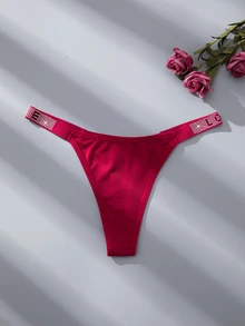 SHEIN 8条/套 奢华水钻装饰女士舒适浪漫丁字裤，多色 - 彩色 - 查看 6