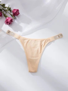 Wedaily 8pcs/Set Luxury Rhinestone Decorated Women's Panties, Comfortable & Romantic Thong - Multicolor - View 5
