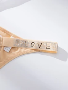 Wedaily 8pcs/Set Luxury Rhinestone Decorated Women's Panties, Comfortable & Romantic Thong - Multicolor - View 6