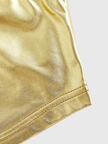SHEIN ICON Woven Solid Color Slim Fit Camisole Top - Gold - View 4