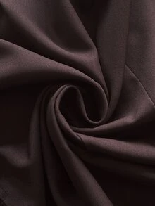 Elaquor Plus Size Casual Commuter Solid Color Tie Wrap Top And Pants Suit Set Long Black Outfit Curvy Women's Two Pieces Formal For Women Fall/Winter - Coffee Brown - View 10
