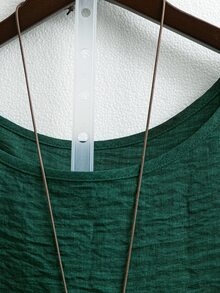 EMERY ROSE Blusa holgada de cuello redondo cómoda y sencilla para mujer de talla grande, para uso casual/diario/salir, color verde oscuro, para primavera/verano - Verde Oscuro - Ver 6