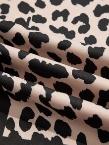 Poshavie Poshavie 大尺碼女款時尚印花拼色兩件套，休閒寬鬆百搭套裝，適合日常穿著 - 卡其色 - 查看 7