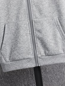 SHEIN 兒童 Bolty 十字玫瑰紋理帥氣龐克復古態度個性化大童男孩休閒衛衣，適合秋冬穿著，亦適用夏季 - 灰色 - 查看 6
