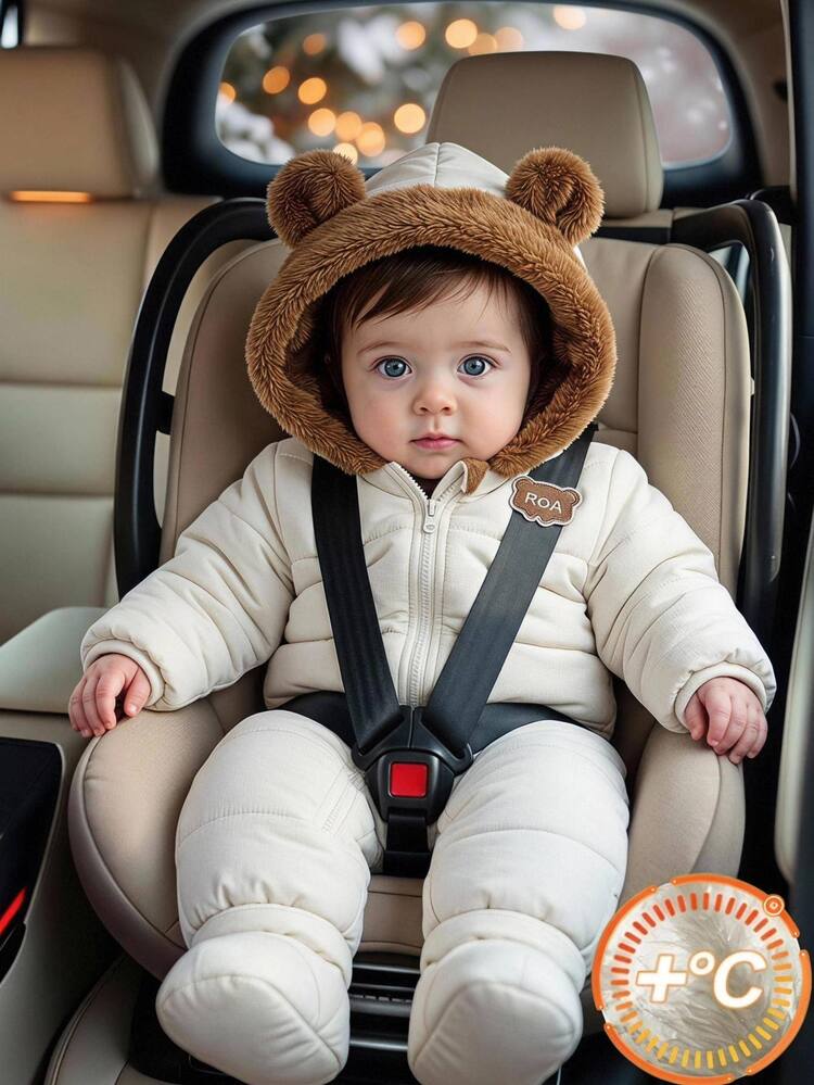 Cozy Pixies بدلة زحف قطعة واحدة مبطنة بالفليس ومحشوة ومبطنة بالقطن سميكة باللون الأبيض الكريمي للأطفال الذكور والإناث، مناسبة للخريف/الشتاء، التزلج في الهواء الطلق، العودة إلى المدرسة، العطلات، الخروجات، دافئة ومريحة - أبيض - مشاهدة 9