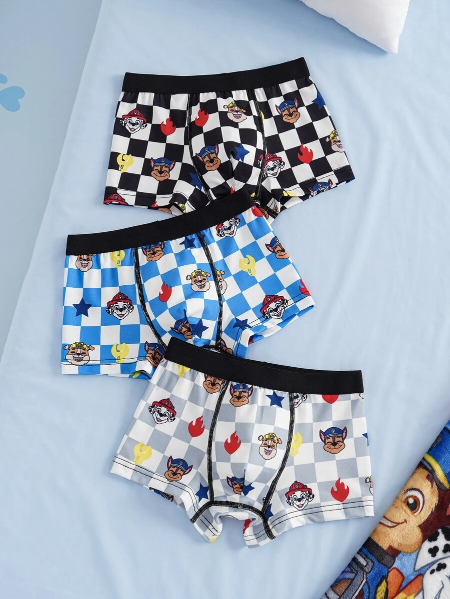 SHEIN | PAW Patrol Young Boy Cartoon Print Boxer Briefs - Multicolor - View 1
