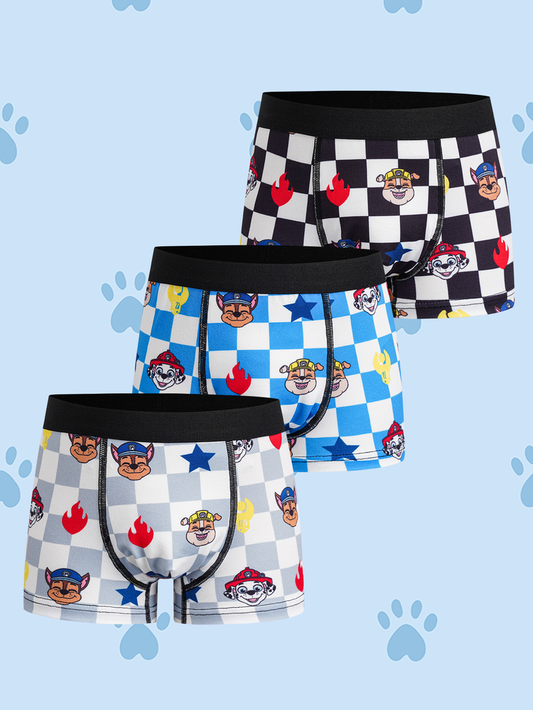 SHEIN | PAW Patrol 小男孩卡通印花四角內褲 - 彩色 - 查看 3