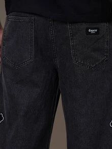 Emperor Men's Black Denim Jeans, Autumn/Winter - Black - View 5