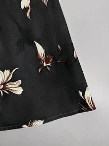 EMERY ROSE 女款梭織印花無袖修身洋裝，新款優雅夏季長洋裝 - 黑色 - 查看 6
