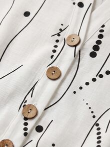 EMERY ROSE Women's Woven Printed Summer Casual Shirt - White - View 5