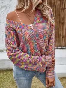 EMERY ROSE Cárdigan con efecto degradado de manga larga - Multicolor - Ver 7