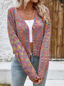 EMERY ROSE Cárdigan con efecto degradado de manga larga - Multicolor - Ver 4