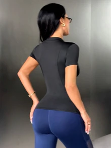Dewbera Dewbera Pakaian Berkuda Wanita Kasual Serbaguna Berwarna Hitam dengan Desain Garis Jala di Bagian Belakang, Potongan Ramping dan Menawan - Hitam - View 8