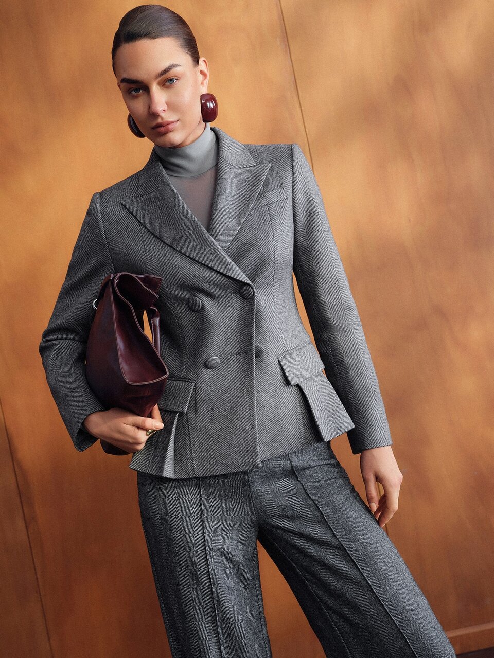 MOTF WOMEN'S GRAY OVERCOAT, ELEGANT AND FORMAL, AUTUMN/WINTER
