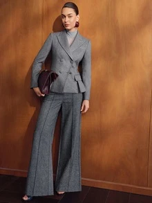 MOTF PREMIUM Mantel abu-abu wanita, elegan dan formal, musim gugur/musim dingin. - Grey - View 7