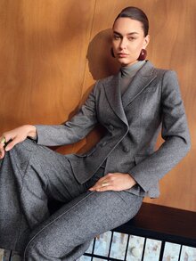 MOTF PREMIUM Mantel abu-abu wanita, elegan dan formal, musim gugur/musim dingin. - Grey - View 8