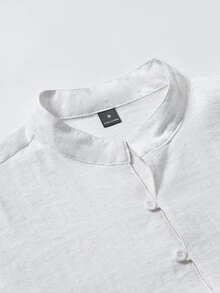 VENTUSAIL Men's Skin-Friendly Linen-Like -Free Fabric Long Sleeve Shirt And Pants - White - View 8