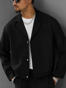SLATEMANN Men's Minimalist Versatile Long Sleeve Shirt For Daily Office Commute - Black - View 4