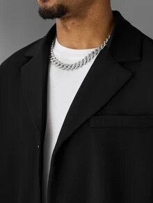 SLATEMANN Men's Minimalist Versatile Long Sleeve Shirt For Daily Office Commute - Black - View 5