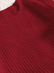 CosyJoli Plus Size Crew Neck Long Sleeve Loose Knit Sweater With Bowknot Decor, Autumn/Fall, Winter,Slightly Sheer - Red - View 9