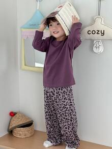 DAZY Infant (Boy) Round Neck Comfortable Long Sleeve Loungewear - Purple - View 5
