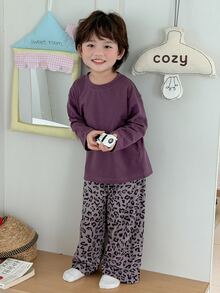 DAZY Infant (Boy) Round Neck Comfortable Long Sleeve Loungewear - Purple - View 8