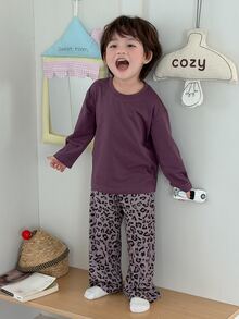 DAZY Infant (Boy) Round Neck Comfortable Long Sleeve Loungewear - Purple - View 7
