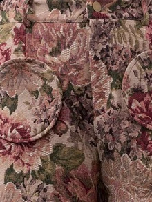 Nöista Tapestry Fabric Wide Leg Pants, Round Pockets On Front With Flowers. Fall, Winter, Back To School, Everydday, Premium Fabric, Office, Streetstyle. - Apricot - View 10