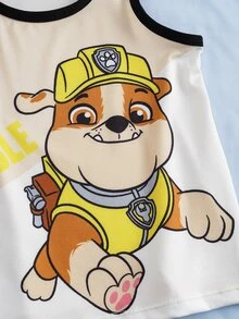 SHEIN | PAW Patrol Young Boy Cartoon Print Colorblock Casual Everyday Top - Apricot - View 5