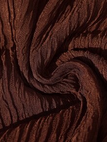 Rometta Plus Size Women Summer Elegant Brown Knitted Bodycon Dress,Autumn Long Sleeve V-Neck Metal Button Dinner Dress, Textured Twist Knot Split Design - Coffee Brown - View 3