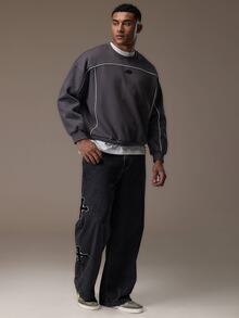 Emperor Men's Grey Crew Neck Sweatshirt, Autumn/Winter - Dark Grey - View 4