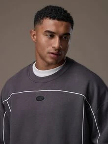 Emperor Men's Grey Crew Neck Sweatshirt, Autumn/Winter - Dark Grey - View 1